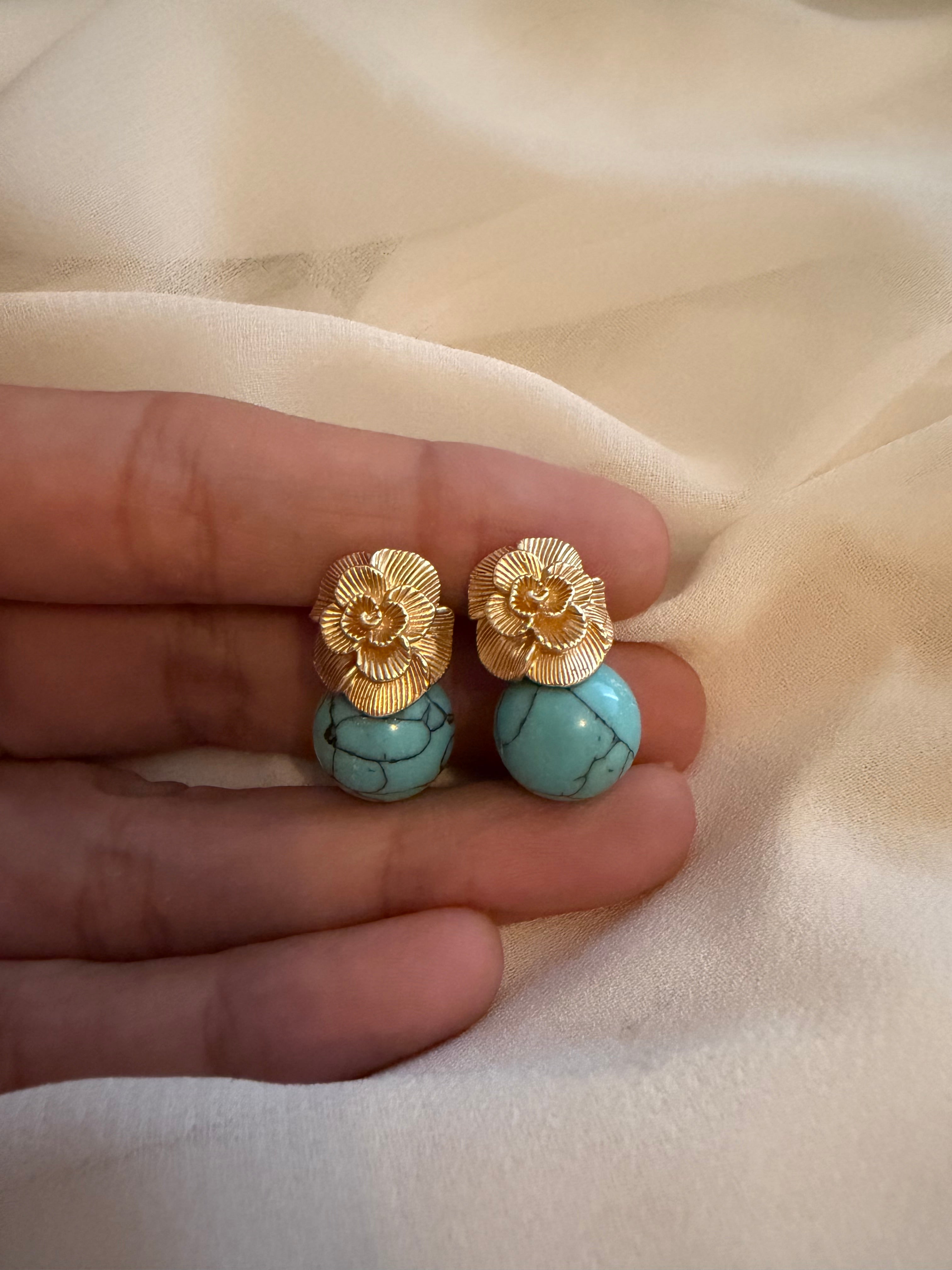 Jade leaf earrings