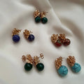 Jade leaf earrings - Reen & co.Jade leaf earrings