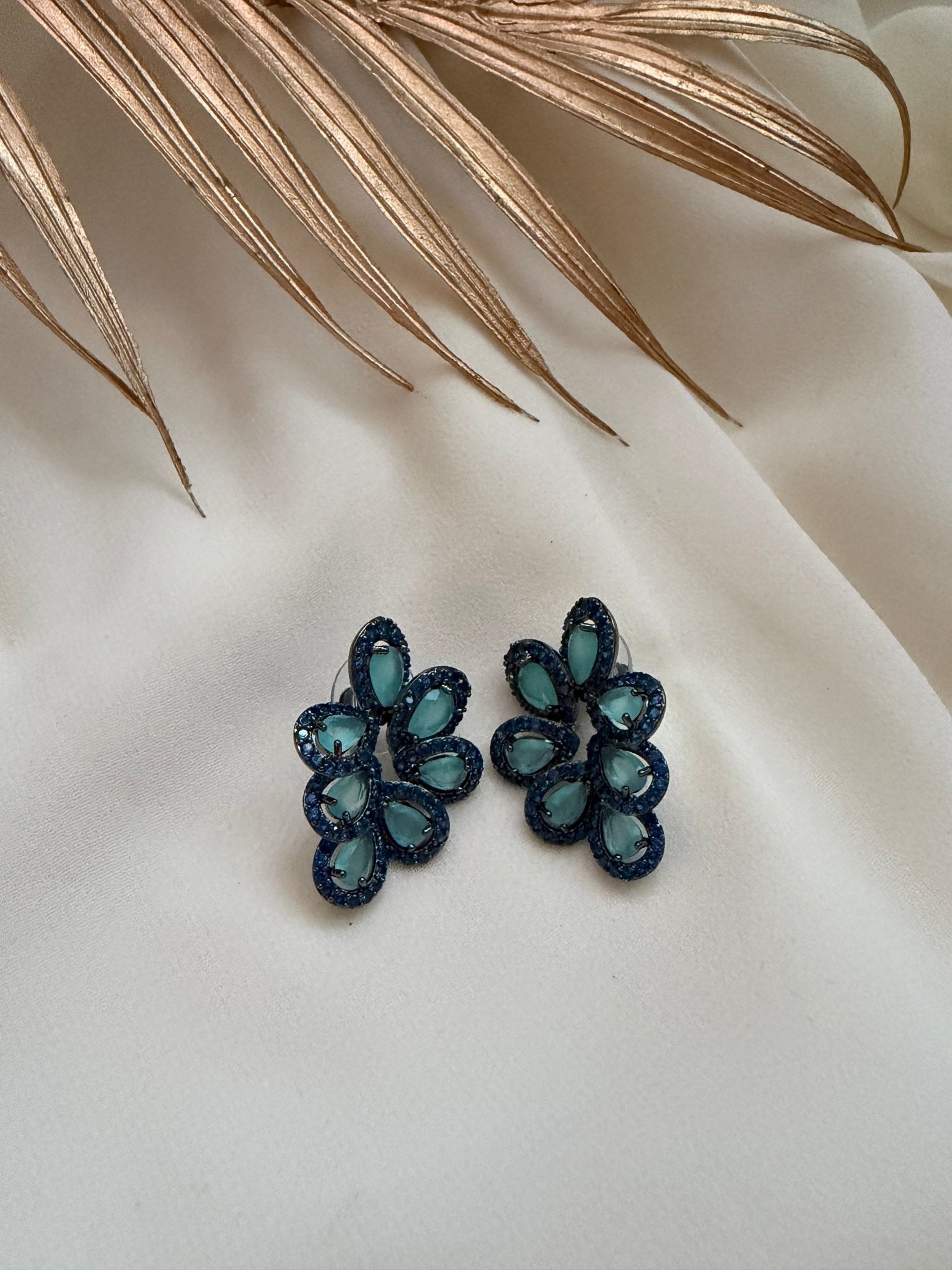 Blue cubic zirconia earrings - Reen & co.Blue cubic zirconia earrings