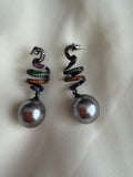 Multicolour pearl earrings