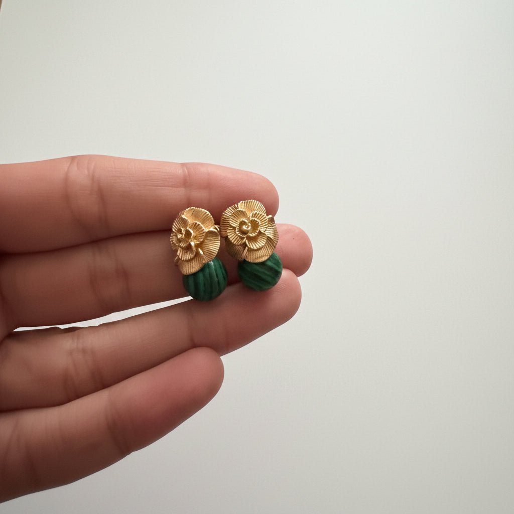 Jade leaf earrings - Reen & co.Jade leaf earrings