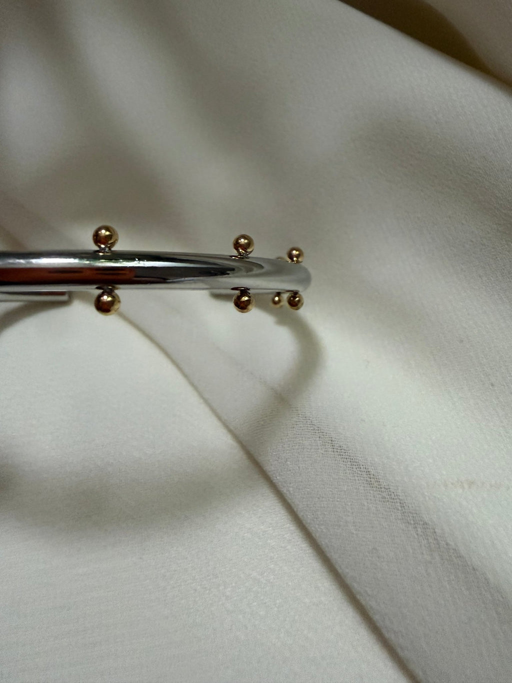 Silver and gold ball bangle - Reen & co.Silver and gold ball bangle