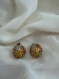 Pastel flower dome studs earrings