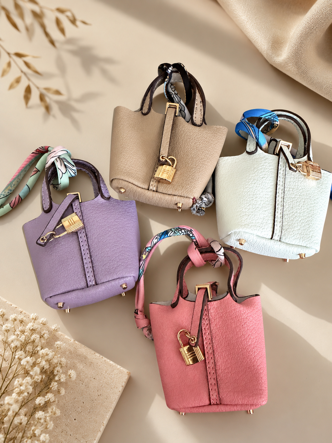 Bag with lock charm