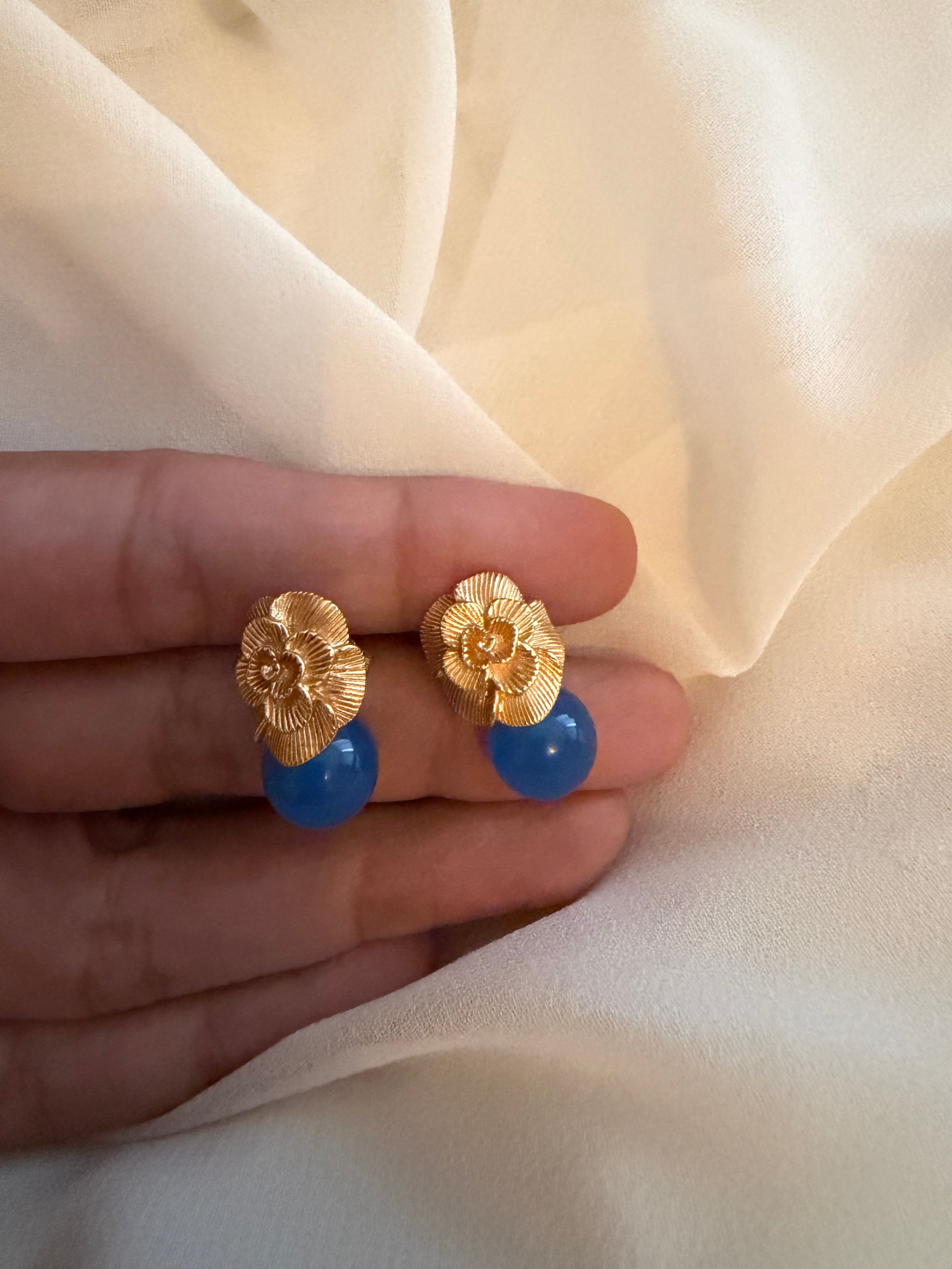 Jade leaf earrings